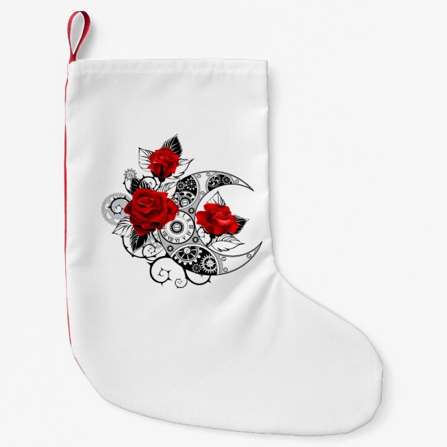Mechanischer Halbmond mit Rote Rosen Kleiner Weihnachtsstrumpf (Vorderseite)