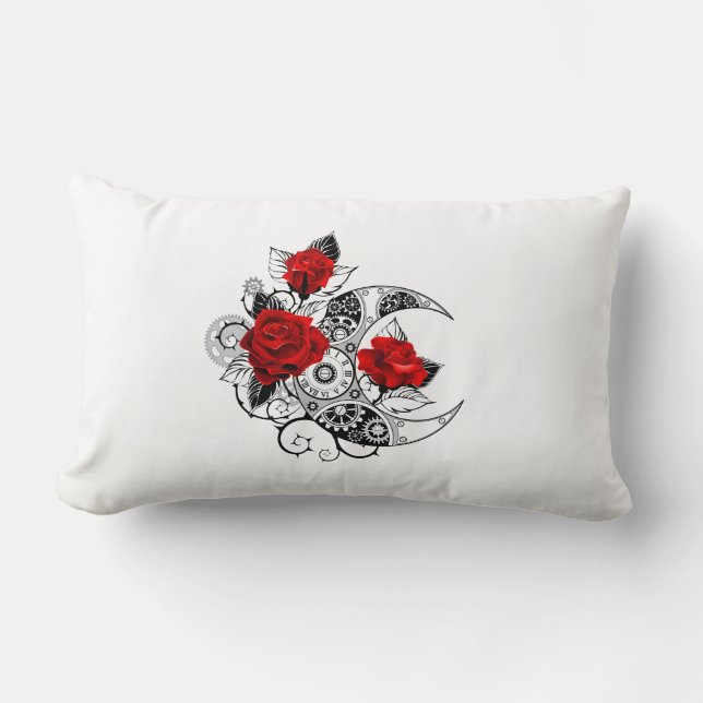Mechanischer Halbmond mit Rote Rosen Lendenkissen (Vorderseite)