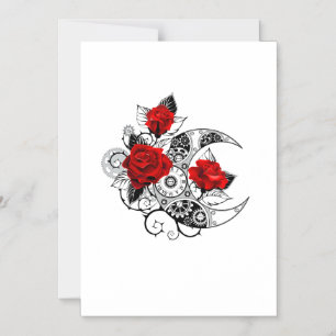 Mechanischer Halbmond mit Rote Rosen Magneteinladung