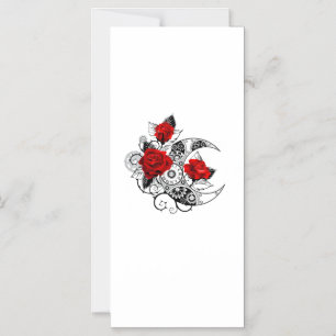 Mechanischer Halbmond mit Rote Rosen Magneteinladung