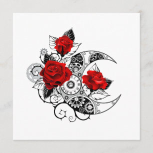 Mechanischer Halbmond mit Rote Rosen Menükarte