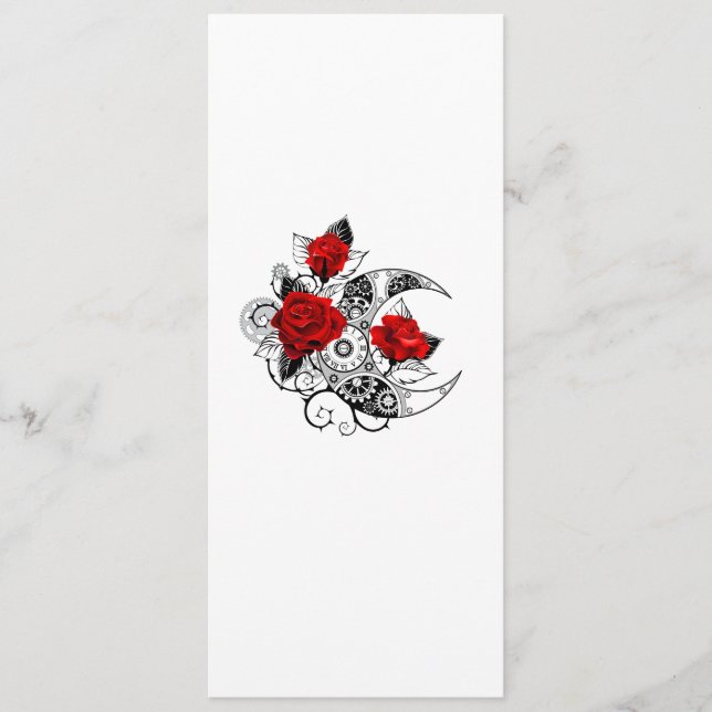 Mechanischer Halbmond mit Rote Rosen Menükarte (Vorderseite)