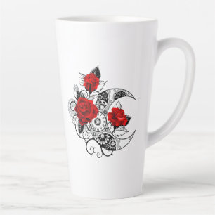 Mechanischer Halbmond mit Rote Rosen Milchtasse