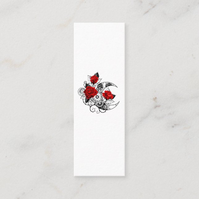 Mechanischer Halbmond mit Rote Rosen Mini Visitenkarte (Vorderseite)