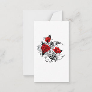 Mechanischer Halbmond mit Rote Rosen Mitteilungskarte