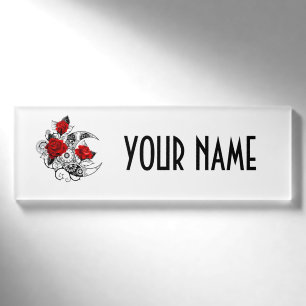 Mechanischer Halbmond mit Rote Rosen Namenschild