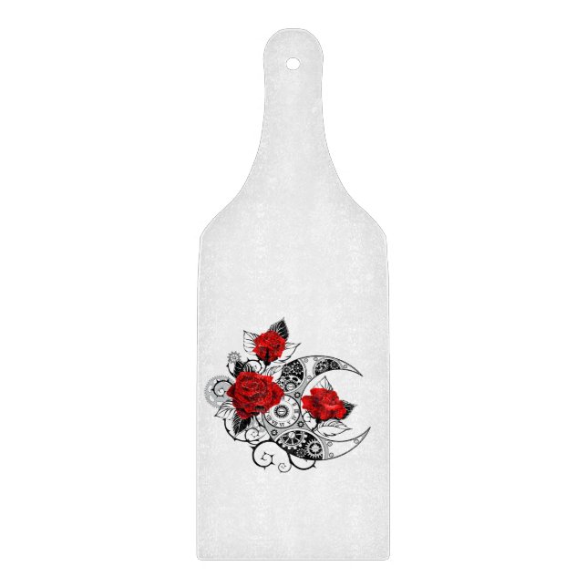 Mechanischer Halbmond mit Rote Rosen Schneidebrett (Vorderseite)