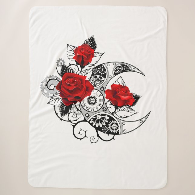 Mechanischer Halbmond mit Rote Rosen Sherpadecke (Vorderseite)