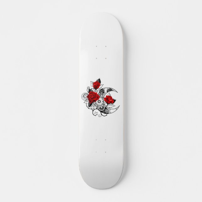 Mechanischer Halbmond mit Rote Rosen Skateboard (Vorne)