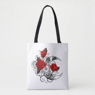 Mechanischer Halbmond mit Rote Rosen Tasche