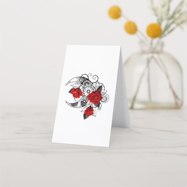 Mechanischer Halbmond mit Rote Rosen Terminkarte (Rückseite)
