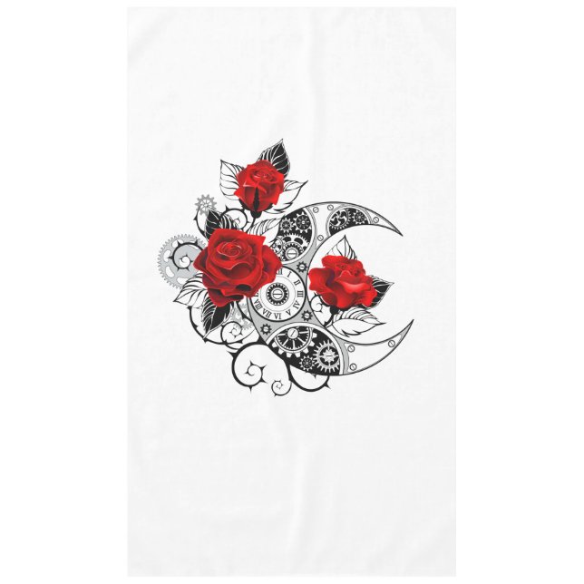 Mechanischer Halbmond mit Rote Rosen Tischdecke (Vorderseite)