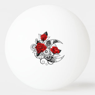 Mechanischer Halbmond mit Rote Rosen Tischtennisball