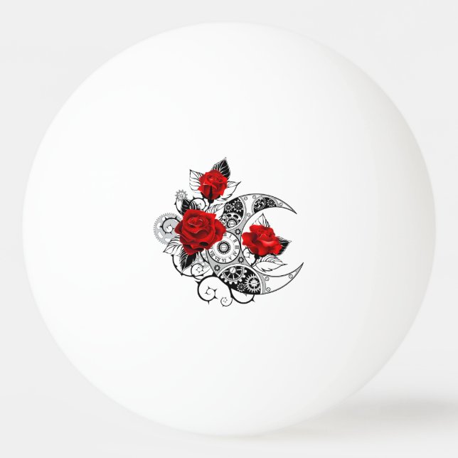 Mechanischer Halbmond mit Rote Rosen Tischtennisball (Vorderseite)