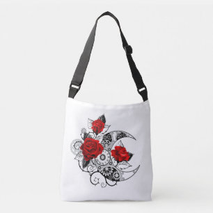 Mechanischer Halbmond mit Rote Rosen Tragetaschen Mit Langen Trägern