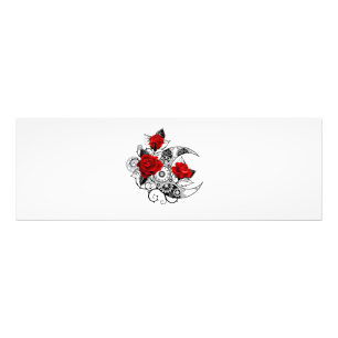 Mechanischer Halbmond mit roten Rosen Fotodruck