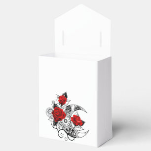 Mechanischer Halbmond mit roten Rosen Geschenkschachtel
