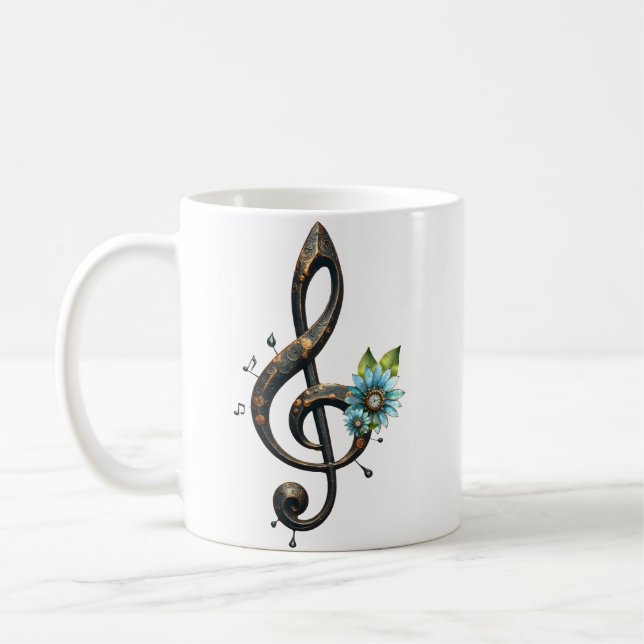 Mechanischer Notenschlüssel  Kaffeetasse (Links)