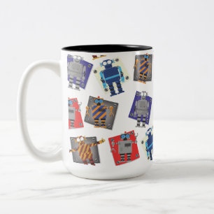 Mechanischer Roboter-Cartoon Zweifarbige Tasse