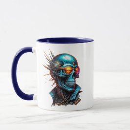Mechanischer Schädel im Cyberpunk-Stil Tasse