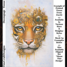 Mechanischer Steampunk Tiger Gesicht ER1R Decoupag