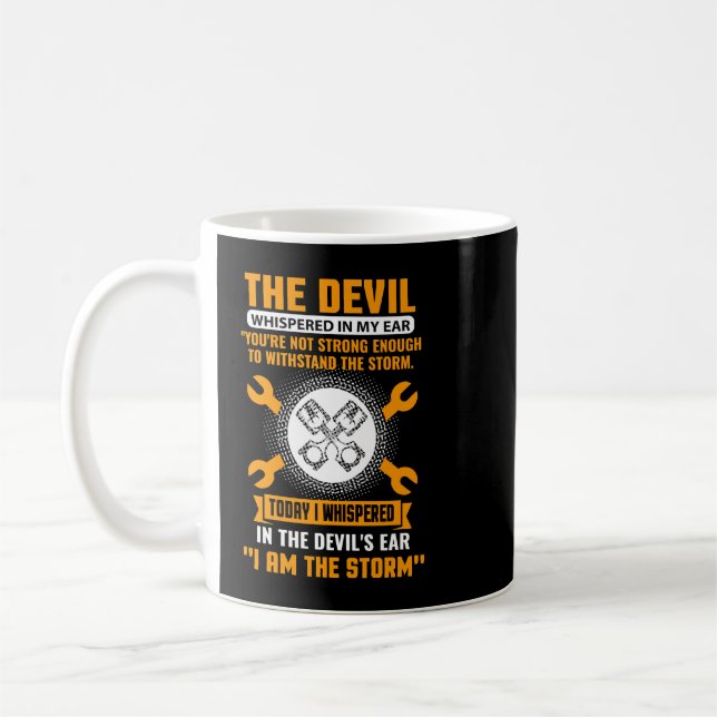 Mechanischer STHE-DEVIL, DER IN MEINEM ERDGEBIET A Kaffeetasse (Links)