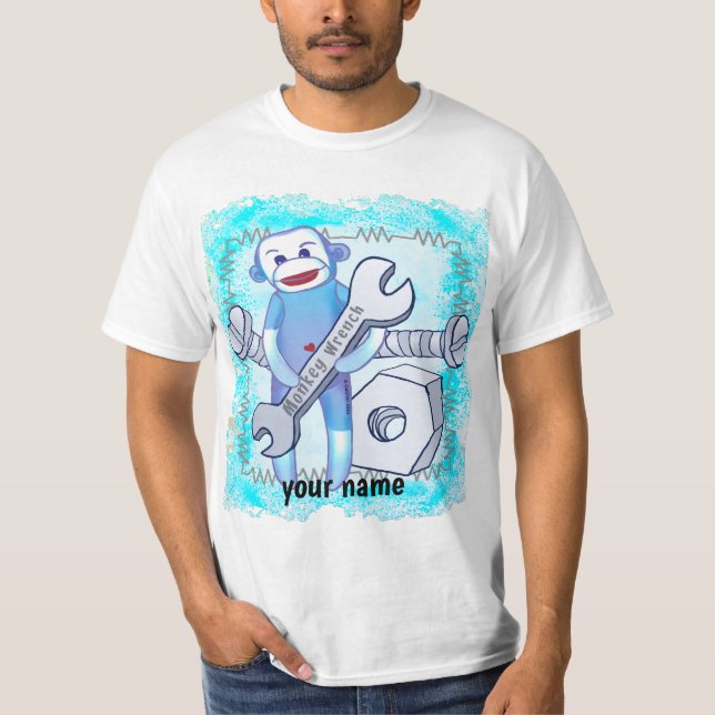 Mechanischer T - Shirt Sock Monkey (Vorderseite)
