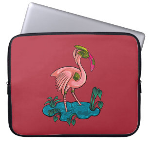 Mechanischer Vogel, rosa Flamingo Mecha Robot Laptopschutzhülle