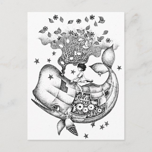 Mechanischer Wal Postkarte (Vorderseite)