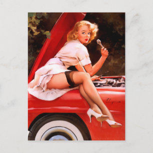 Mechanisches Button nach oben Postkarte