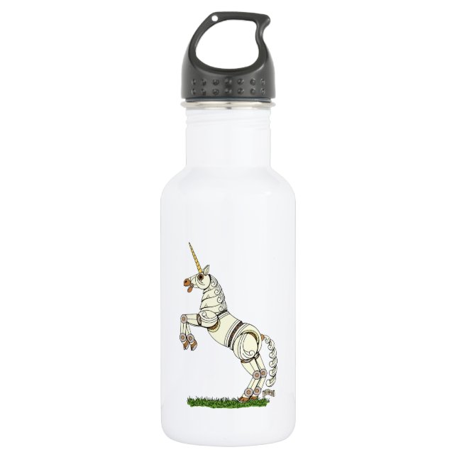Mechanisches Einhorn Edelstahlflasche (Vorderseite)
