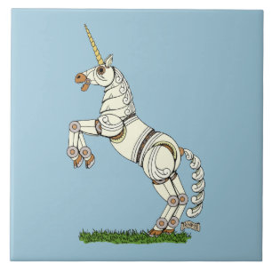 Mechanisches Einhorn Fliese