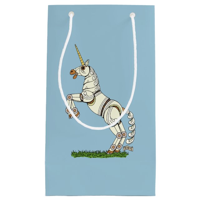 Mechanisches Einhorn Kleine Geschenktüte (Vorderseite)