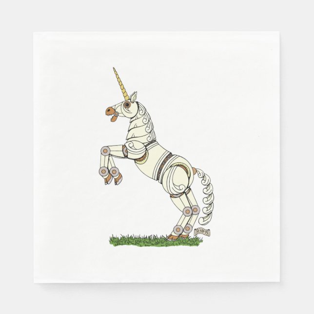 Mechanisches Einhorn Serviette (Vorderseite)