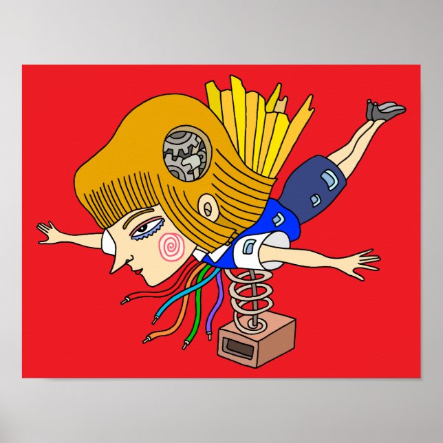 Mechanisches Fantasy-Mädchen. Poster (Vorne)