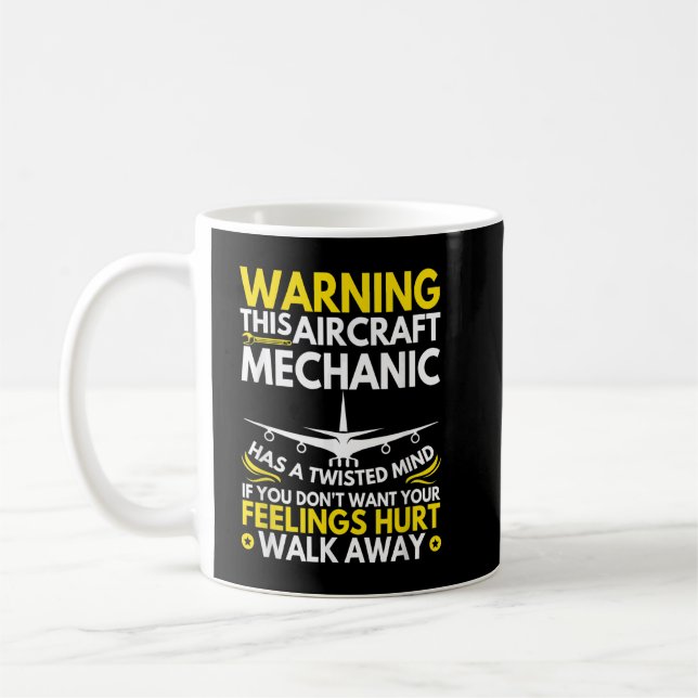 Mechanisches Flugzeug für sonnige Luftfahrzeuge Kaffeetasse (Links)