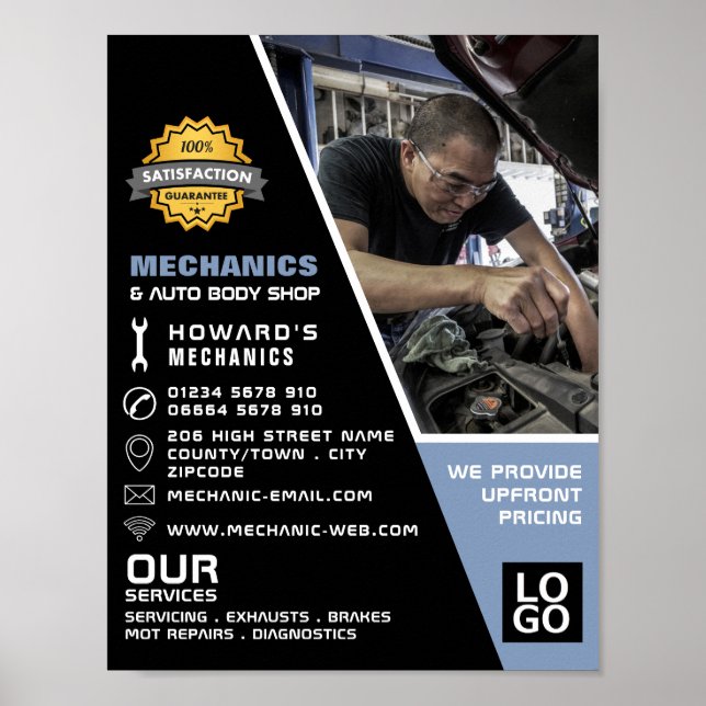Mechanisches Foto Auto Mechanik und Reparatur Werb Poster (Vorne)