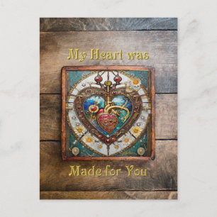 Mechanisches Herz Anatomische Steampunk-Serie Postkarte