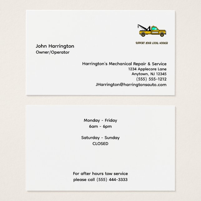 Mechanisches Schleppen von Visitenkarten (Vorne & Hinten)