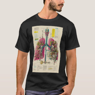 Mechanized Lungs Diagram — Bio-Industrial Anatomy T-Shirt
