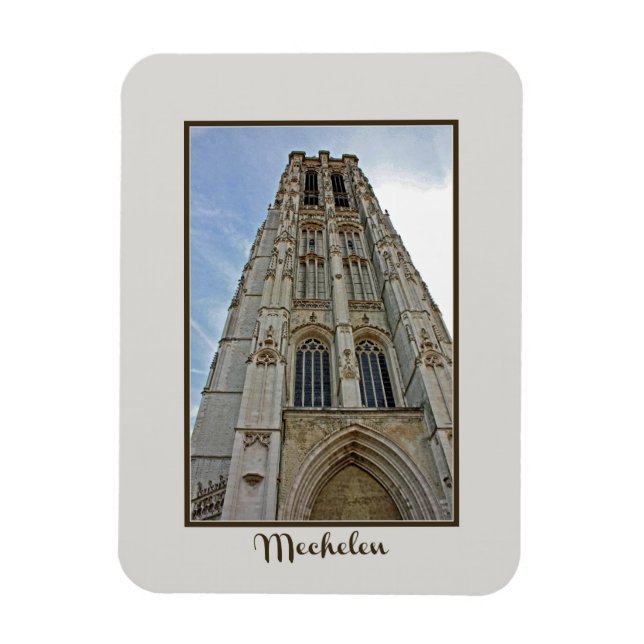 Mechelen Cathedral Belgien Magnet (Vertikal)