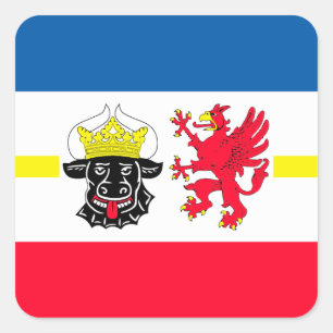 Mecklenburg-Vorpommern Flagge Quadratischer Aufkleber
