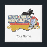 Mecklenburg-Western Pommern Vinateg Karte Deutschl Magnet<br><div class="desc">Mecklenburg-Western Pommern, bundesstaatlicher Staat in Deutschland mit Karte und Ostseedesign, Vintage deutsche Flagge, Souvenir für Rostock und Schwerin Urlaub. Mecklenburg Western Pommern mit Retro-Design und Karte als Deutschland und Europa Souvenir! Lifestyle für Mecklenburg Western Pommern Backpackers und deutsche Städtereisen. Mecklenburg Western Pommern mit Fahne, bundesstaatlicher Staat in Deutschland, Vintages Kartendesign...</div>