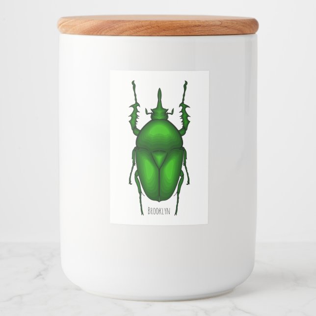 Mecynorhina torquata bug Cartoon zur Darstellung Lebensmitteletikett (Vorderseite)