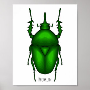 Mecynorhina torquata bug Cartoon zur Darstellung Poster