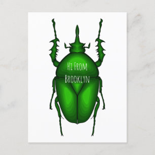 Mecynorhina torquata bug Cartoon zur Darstellung Postkarte