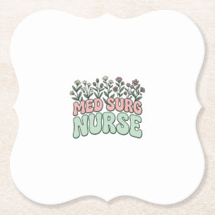 Med Chir Krankenschwester Florales Vintage-Vektord Untersetzer
