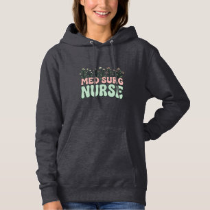 Med-Chirurg-Krankenschwester Floral Vintage Vektor Hoodie