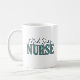 Med-Chirurg-Krankenschwester Florales Vintage-Grav Kaffeetasse