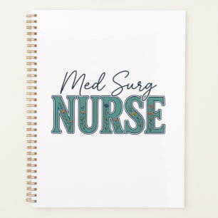 Med-Chirurgie-Krankenschwester Florales Vintage-Gr Planer